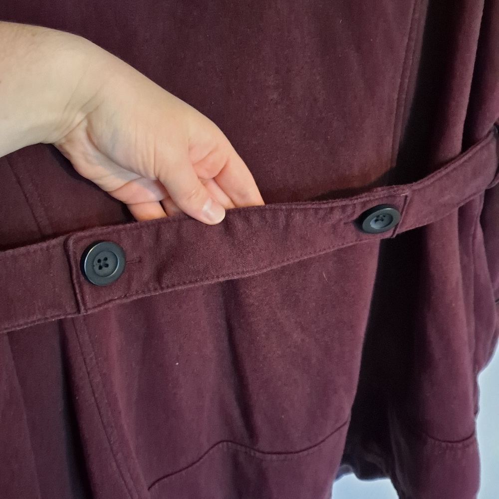 Adorable Jones NY burgundy knit double breasted pea coat, 1X - Picture 5 of 9